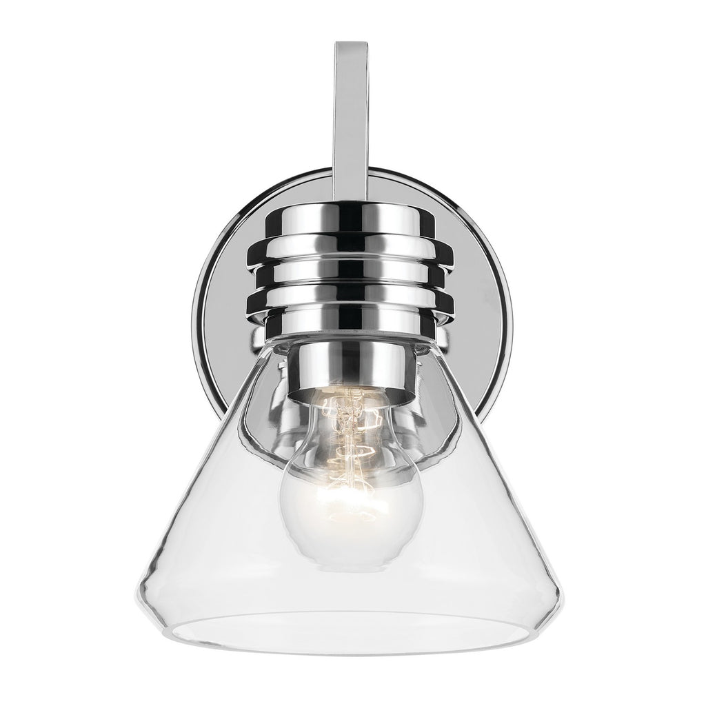 KICHLER 55153CHCLR Farum 9.5" 1-Light Wall Sconce With Clear Glass In Chrome