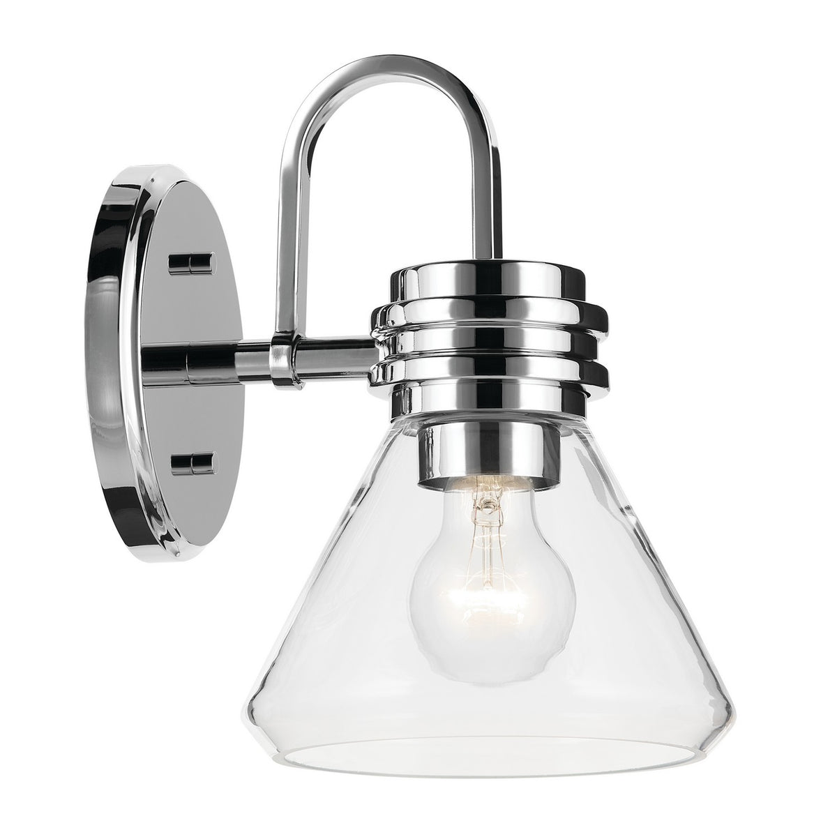 KICHLER 55153CHCLR Farum 9.5" 1-Light Wall Sconce With Clear Glass In Chrome