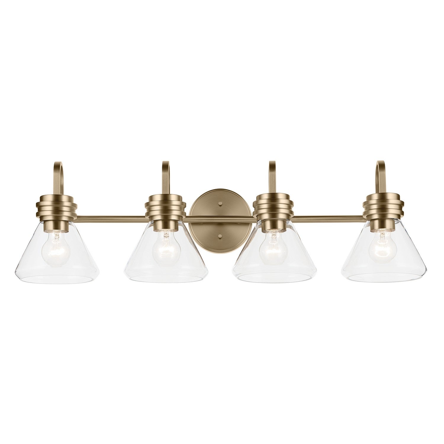 KICHLER 55156CPZCLR Farum 34" 4-Light Vanity Light With Clear Glass In Champagne Bronze