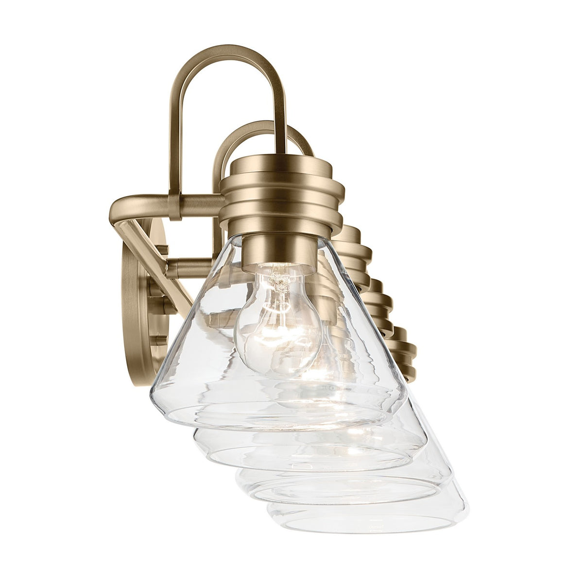 KICHLER 55156CPZCLR Farum 34" 4-Light Vanity Light With Clear Glass In Champagne Bronze
