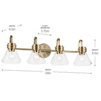 KICHLER 55156CPZCLR Farum 34" 4-Light Vanity Light With Clear Glass In Champagne Bronze
