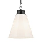 KICHLER 52662BK Marsailli 19.75" 1-Light Large Pendant With Opal Glass In Black