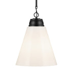 KICHLER 52662BK Marsailli 19.75" 1-Light Large Pendant With Opal Glass In Black