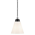 KICHLER 52662BK Marsailli 19.75" 1-Light Large Pendant With Opal Glass In Black