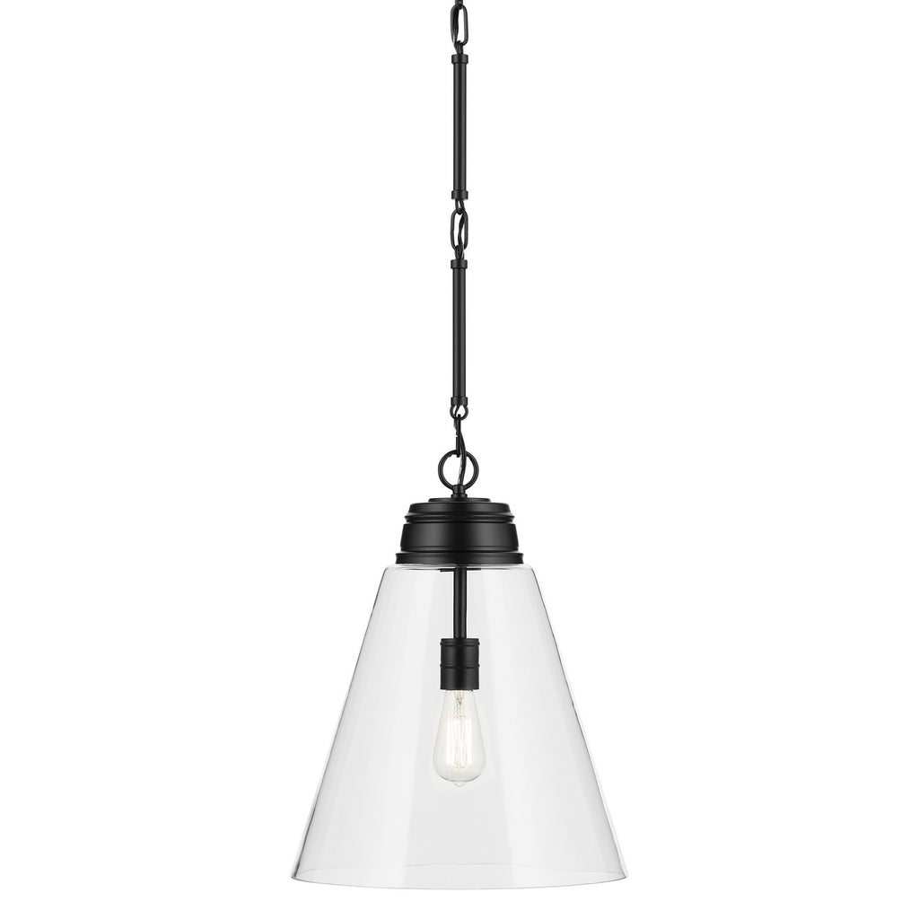 KICHLER 52662BKCLR Marsailli 19.75" 1-Light Large Pendant With Clear Glass In Black