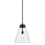 KICHLER 52662BKCLR Marsailli 19.75" 1-Light Large Pendant With Clear Glass In Black