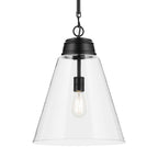 KICHLER 52662BKCLR Marsailli 19.75" 1-Light Large Pendant With Clear Glass In Black
