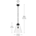 KICHLER 52662BKCLR Marsailli 19.75" 1-Light Large Pendant With Clear Glass In Black