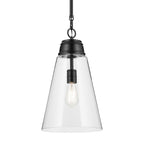 KICHLER 52661BKCLR Marsailli 19" 1-Light Medium Pendant With Clear Glass In Black