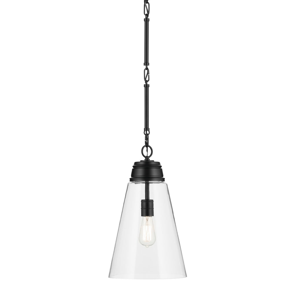 KICHLER 52661BKCLR Marsailli 19" 1-Light Medium Pendant With Clear Glass In Black
