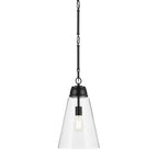 KICHLER 52661BKCLR Marsailli 19" 1-Light Medium Pendant With Clear Glass In Black