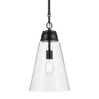 KICHLER 52661BKCLR Marsailli 19" 1-Light Medium Pendant With Clear Glass In Black