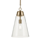 KICHLER 52661CPZCLR Marsailli 19" 1-Light Medium Pendant With Clear Glass In Champagne Bronze