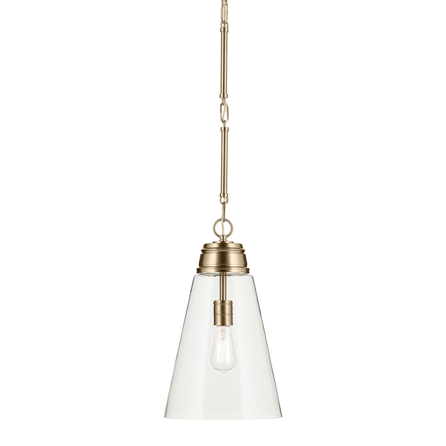 KICHLER 52661CPZCLR Marsailli 19" 1-Light Medium Pendant With Clear Glass In Champagne Bronze