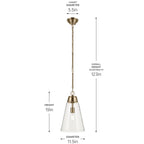 KICHLER 52661CPZCLR Marsailli 19" 1-Light Medium Pendant With Clear Glass In Champagne Bronze