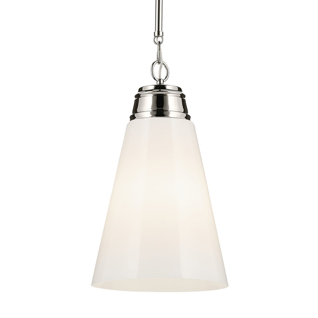 KICHLER 52661PN Marsailli 19" 1-Light Medium Pendant With Opal Glass In Brushed Nickel