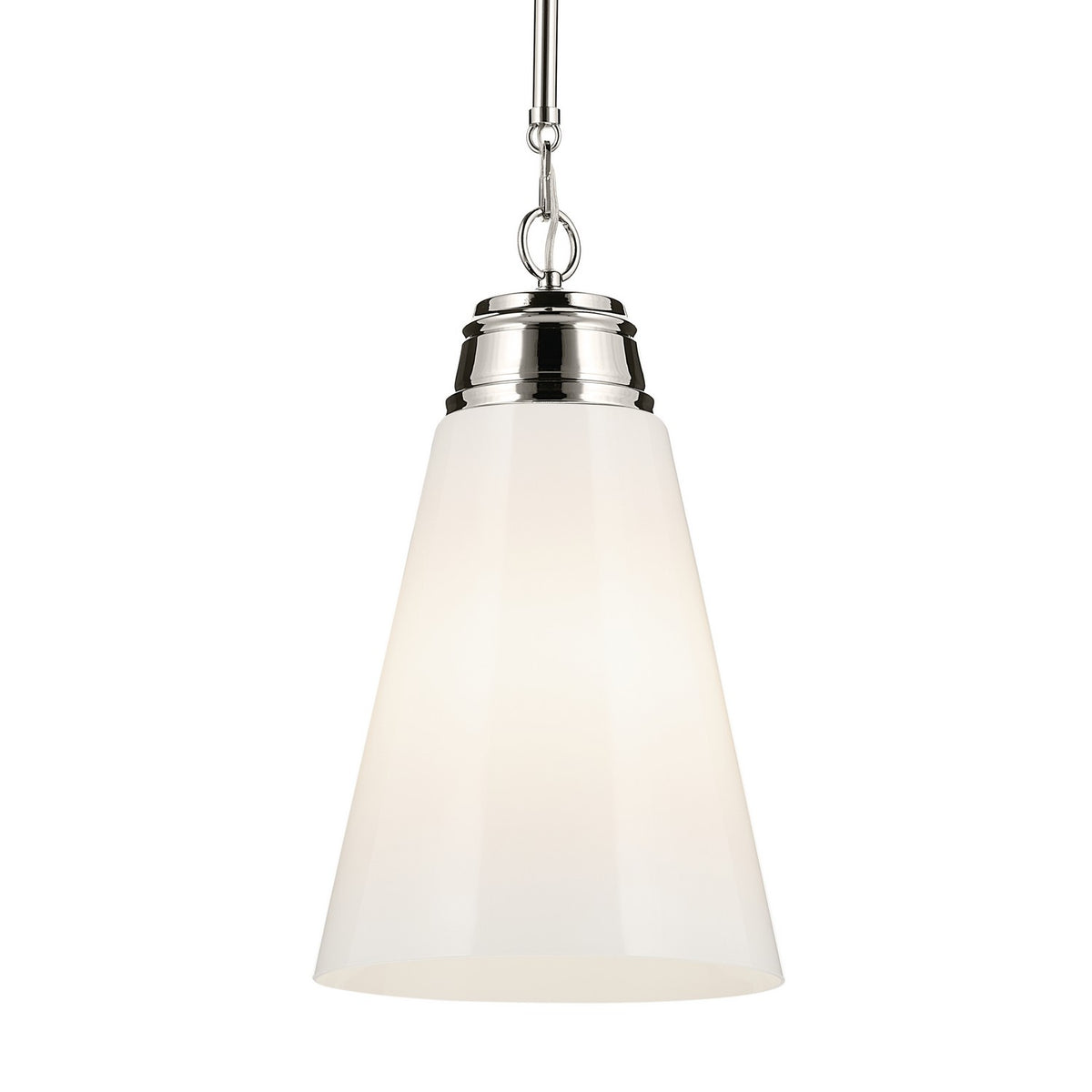 KICHLER 52661PN Marsailli 19" 1-Light Medium Pendant With Opal Glass In Brushed Nickel