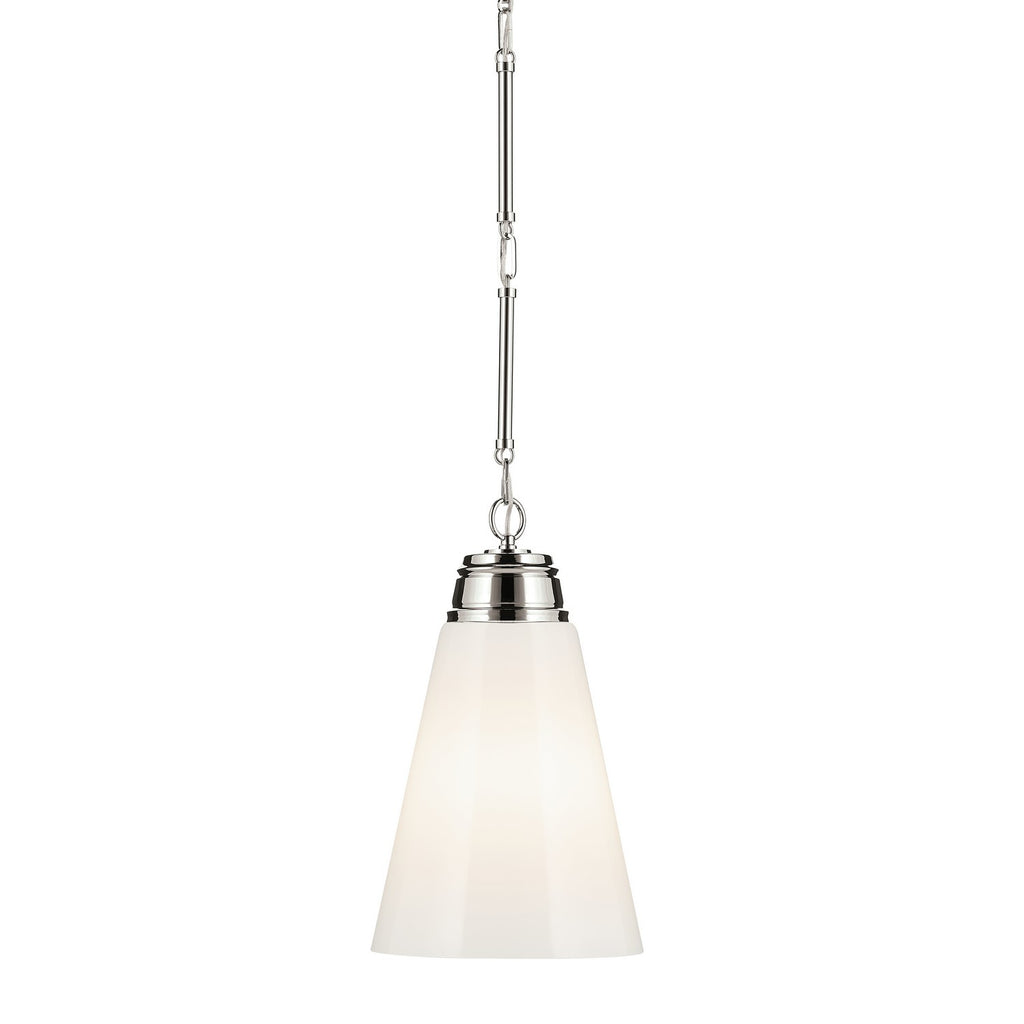 KICHLER 52661PN Marsailli 19" 1-Light Medium Pendant With Opal Glass In Brushed Nickel