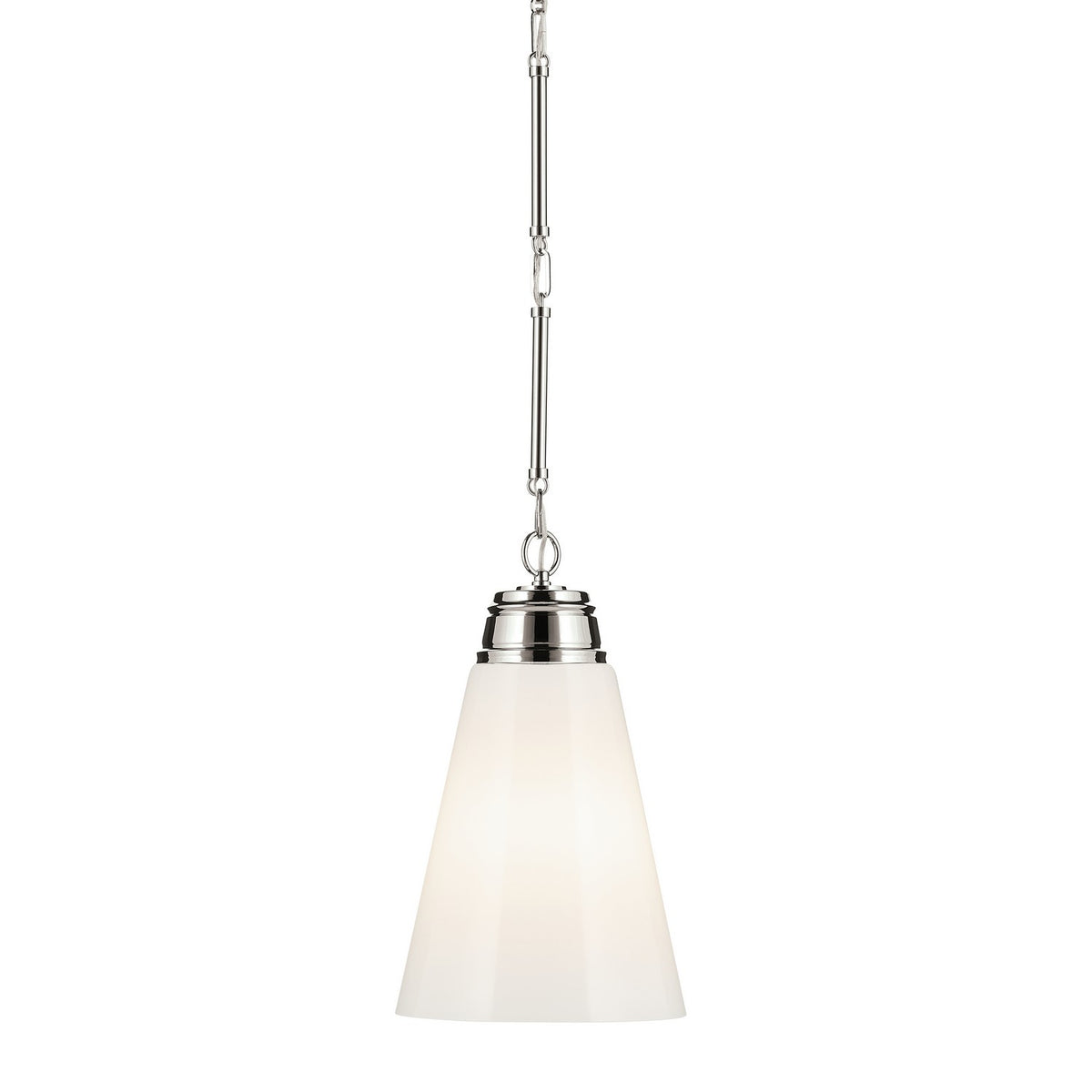 KICHLER 52661PN Marsailli 19" 1-Light Medium Pendant With Opal Glass In Brushed Nickel