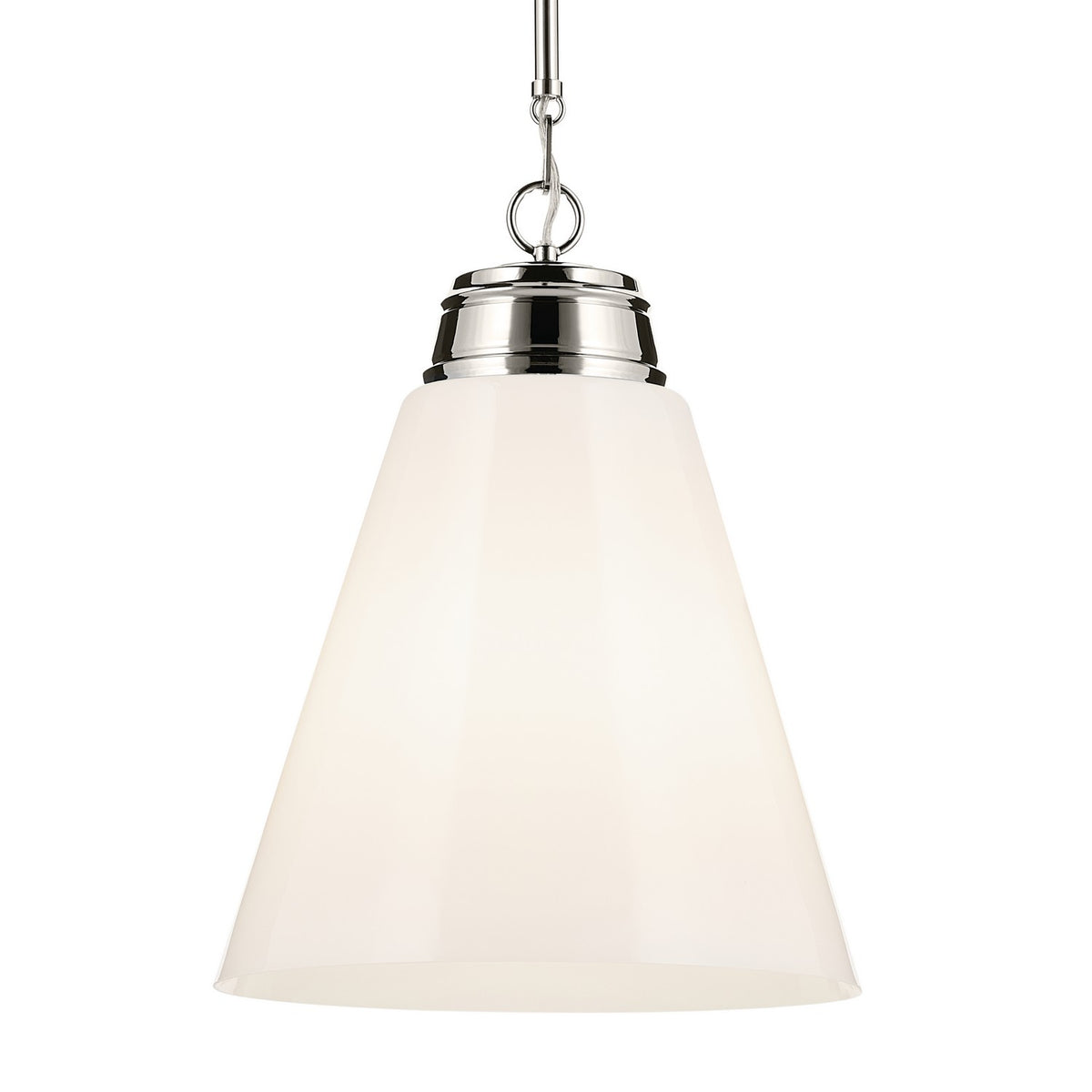 KICHLER 52662PN Marsailli 19.75" 1-Light Large Pendant With Opal Glass In Brushed Nickel