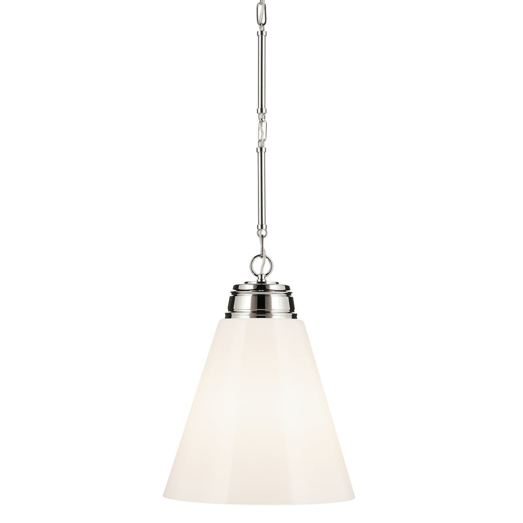 KICHLER 52662PN Marsailli 19.75" 1-Light Large Pendant With Opal Glass In Brushed Nickel