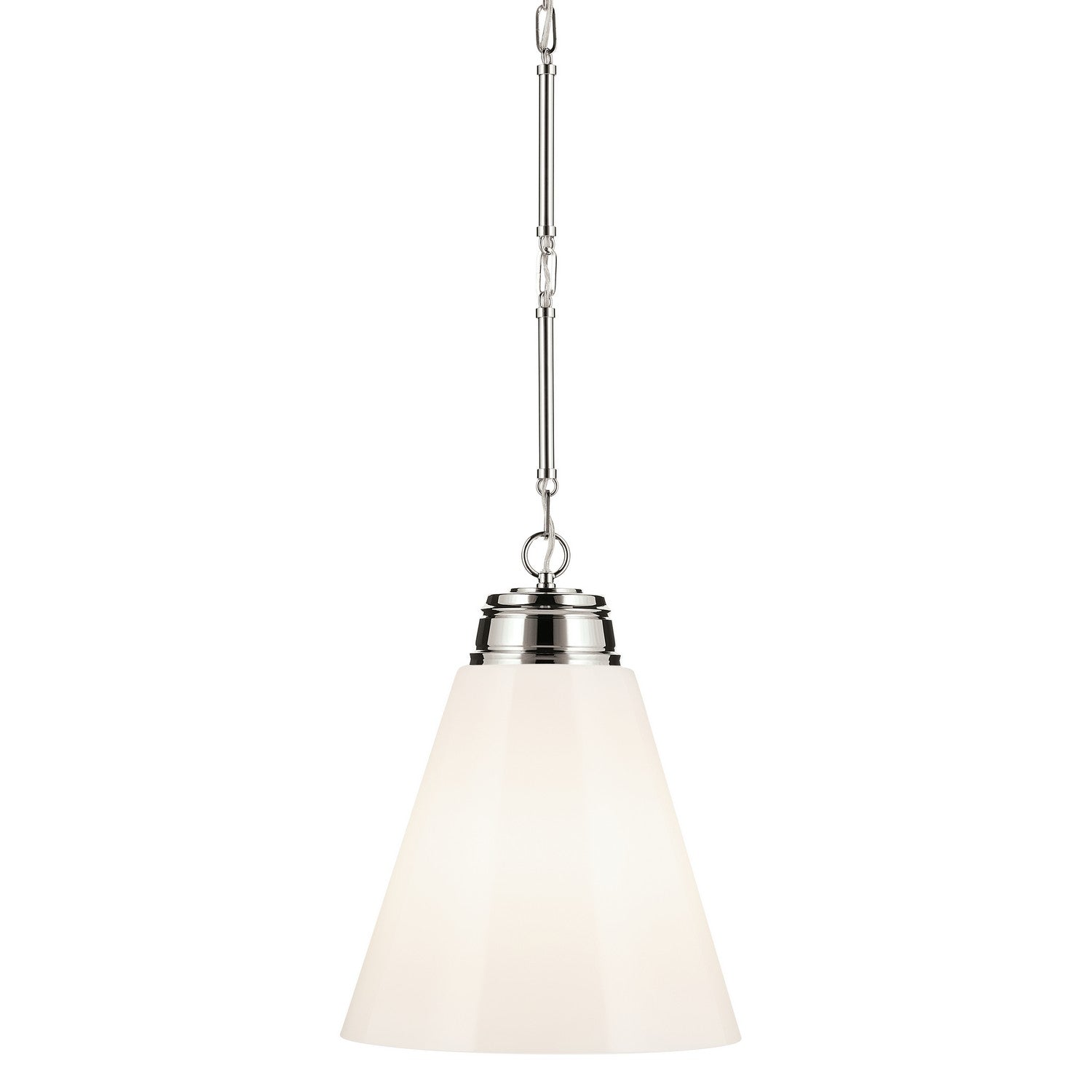 KICHLER 52662PN Marsailli 19.75" 1-Light Large Pendant With Opal Glass In Brushed Nickel