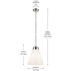KICHLER 52662PN Marsailli 19.75" 1-Light Large Pendant With Opal Glass In Brushed Nickel