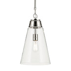 KICHLER 52661PNCLR Marsailli 19" 1-Light Medium Pendant With Clear Glass In Brushed Nickel