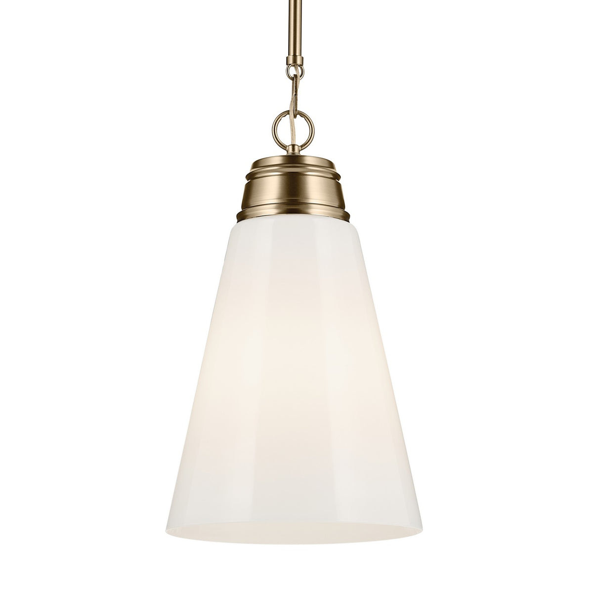 KICHLER 52661CPZ Marsailli 19" 1-Light Medium Pendant With Opal Glass In Champagne Bronze