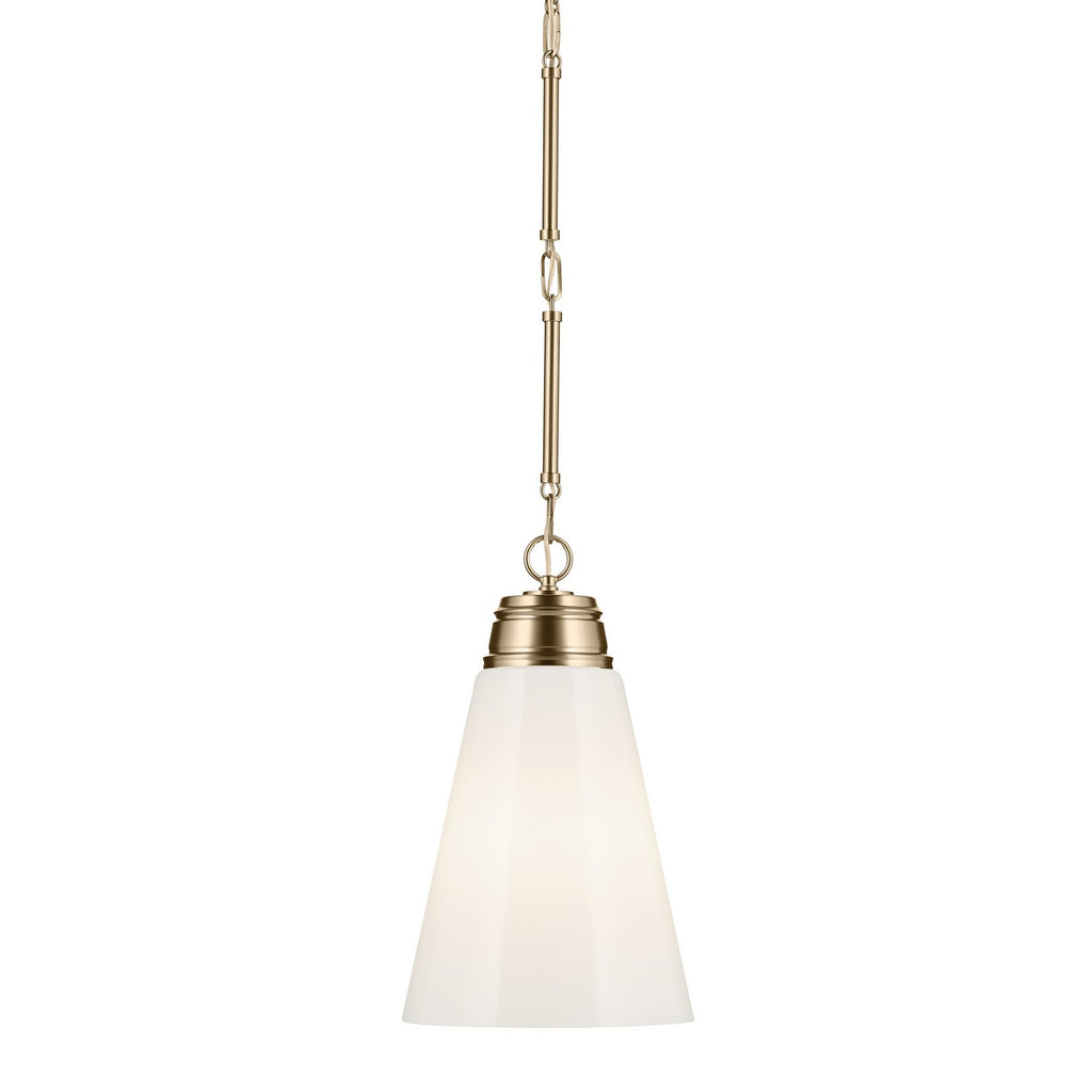 KICHLER 52661CPZ Marsailli 19" 1-Light Medium Pendant With Opal Glass In Champagne Bronze