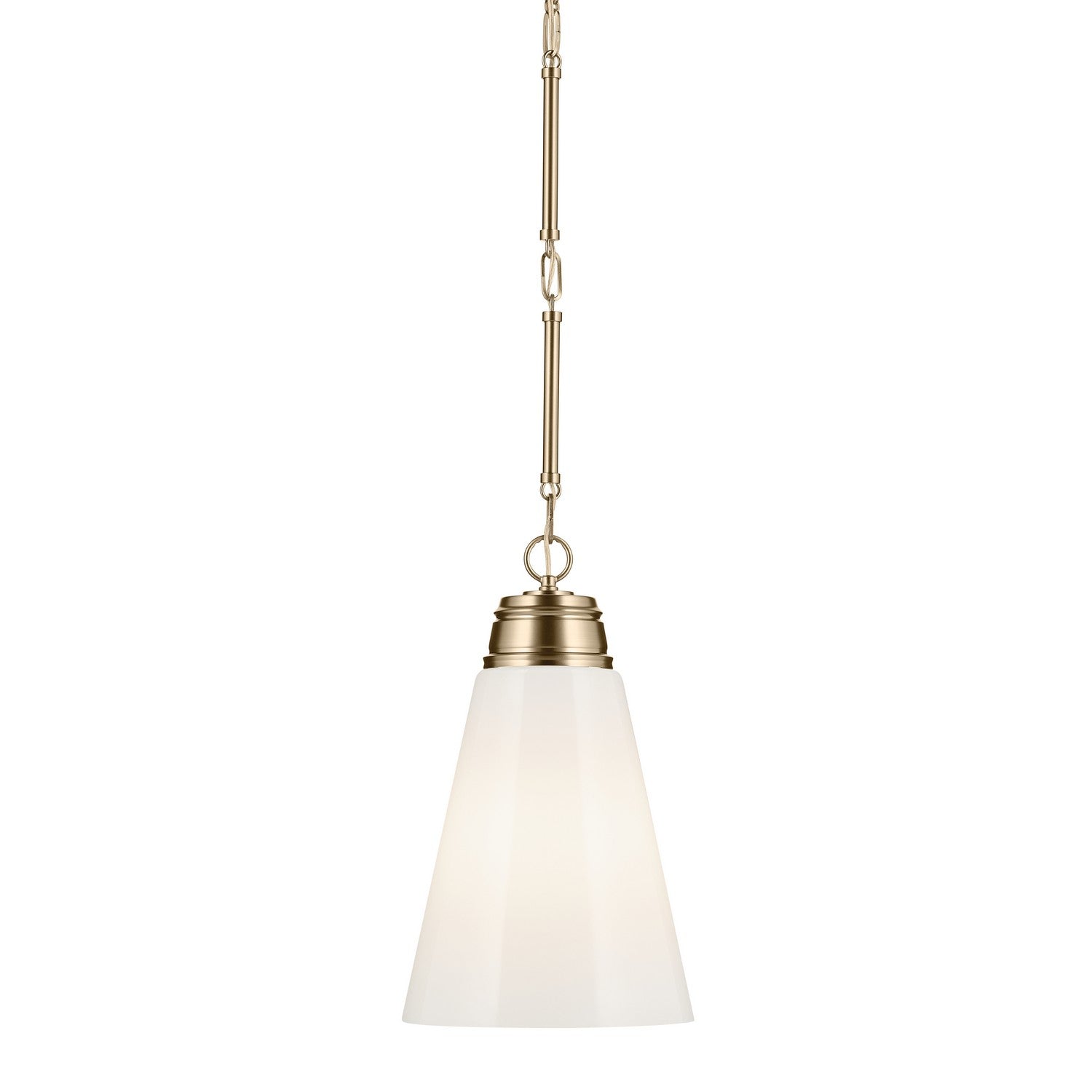KICHLER 52661CPZ Marsailli 19" 1-Light Medium Pendant With Opal Glass In Champagne Bronze