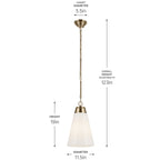 KICHLER 52661CPZ Marsailli 19" 1-Light Medium Pendant With Opal Glass In Champagne Bronze