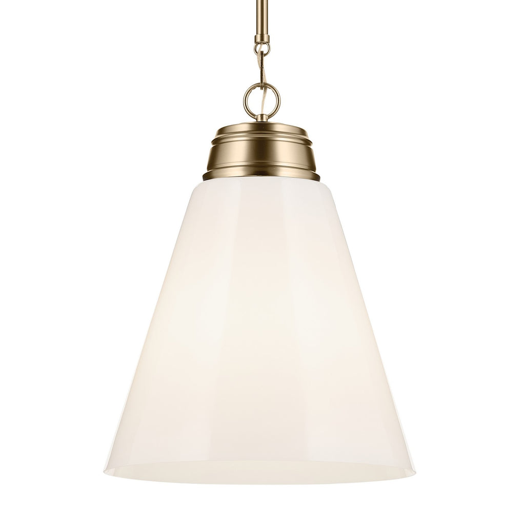 KICHLER 52662CPZ Marsailli 19.75" 1-Light Large Pendant With Opal Glass In Champagne Bronze