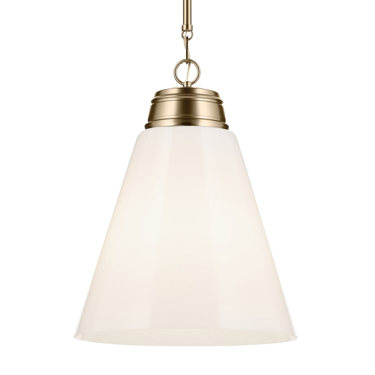 KICHLER 52662CPZ Marsailli 19.75" 1-Light Large Pendant With Opal Glass In Champagne Bronze