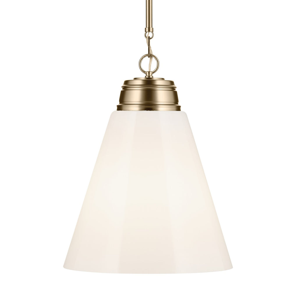 KICHLER 52662CPZ Marsailli 19.75" 1-Light Large Pendant With Opal Glass In Champagne Bronze