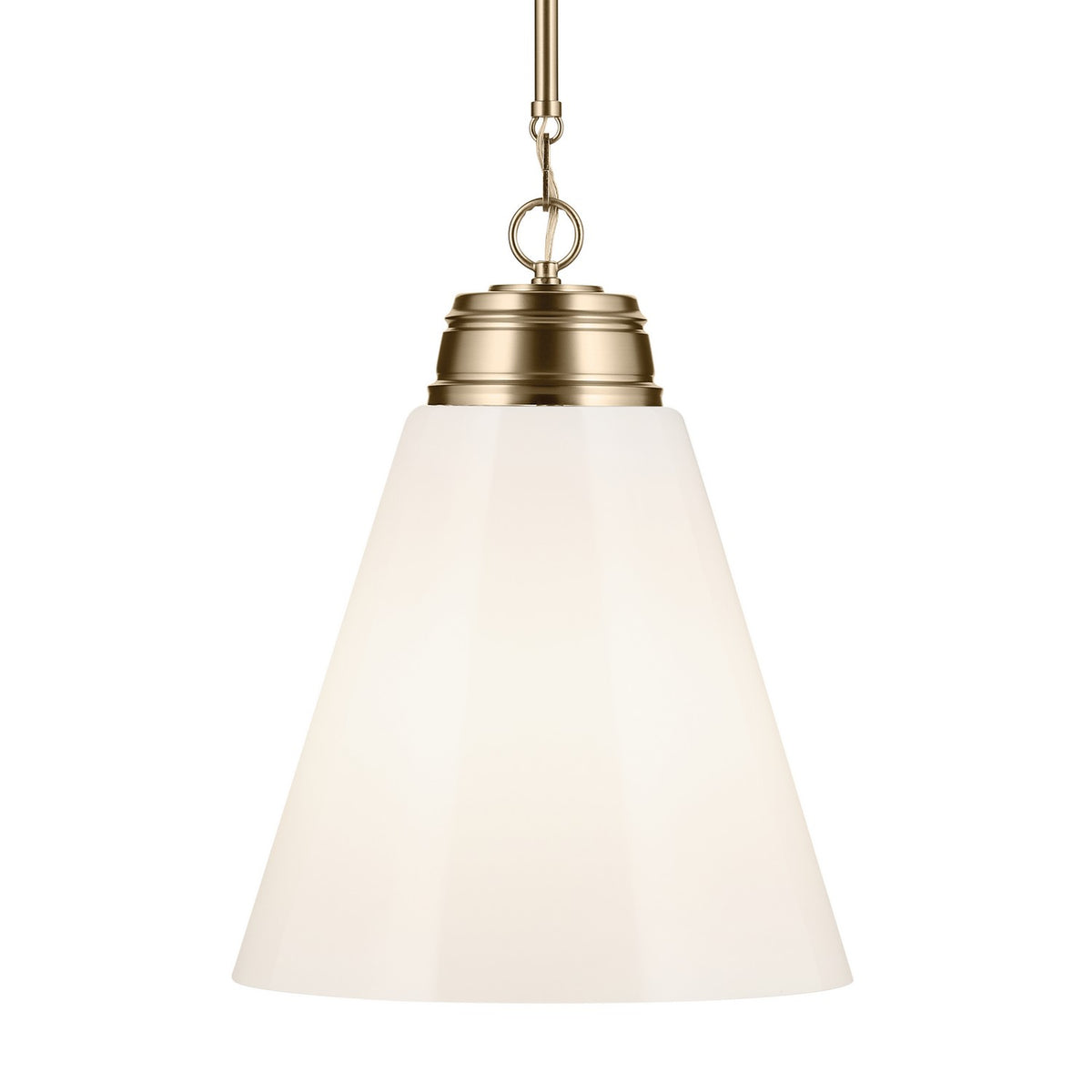 KICHLER 52662CPZ Marsailli 19.75" 1-Light Large Pendant With Opal Glass In Champagne Bronze