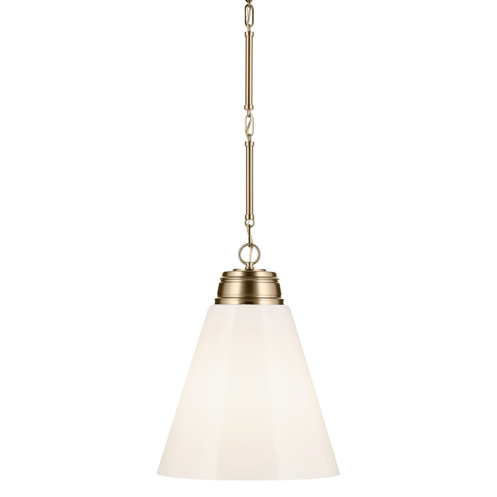 KICHLER 52662CPZ Marsailli 19.75" 1-Light Large Pendant With Opal Glass In Champagne Bronze