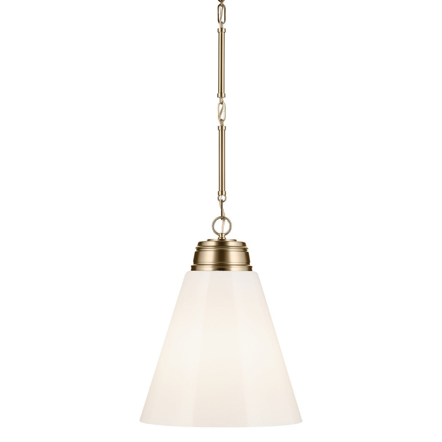 KICHLER 52662CPZ Marsailli 19.75" 1-Light Large Pendant With Opal Glass In Champagne Bronze