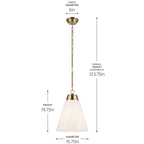 KICHLER 52662CPZ Marsailli 19.75" 1-Light Large Pendant With Opal Glass In Champagne Bronze