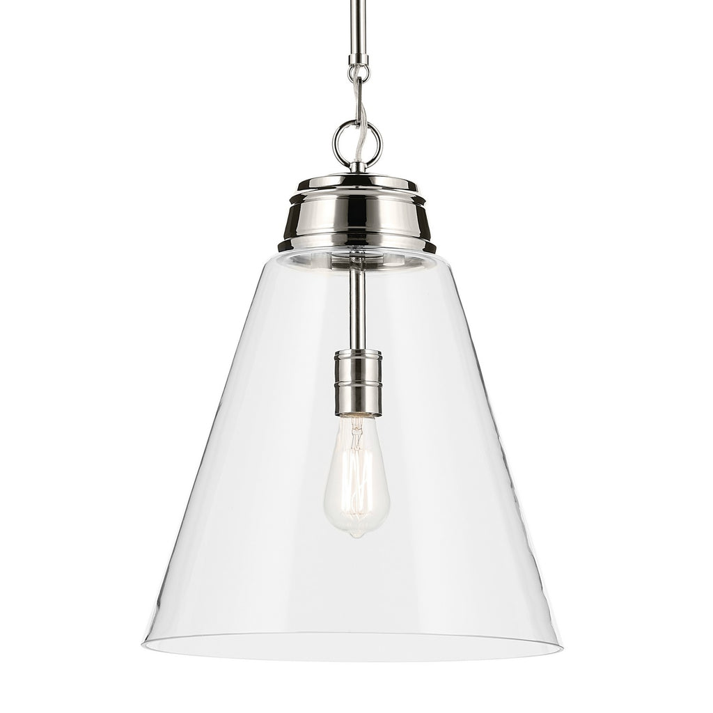KICHLER 52662PNCLR Marsailli 19.75" 1-Light Large Pendant With Clear Glass In Brushed Nickel