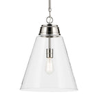 KICHLER 52662PNCLR Marsailli 19.75" 1-Light Large Pendant With Clear Glass In Brushed Nickel