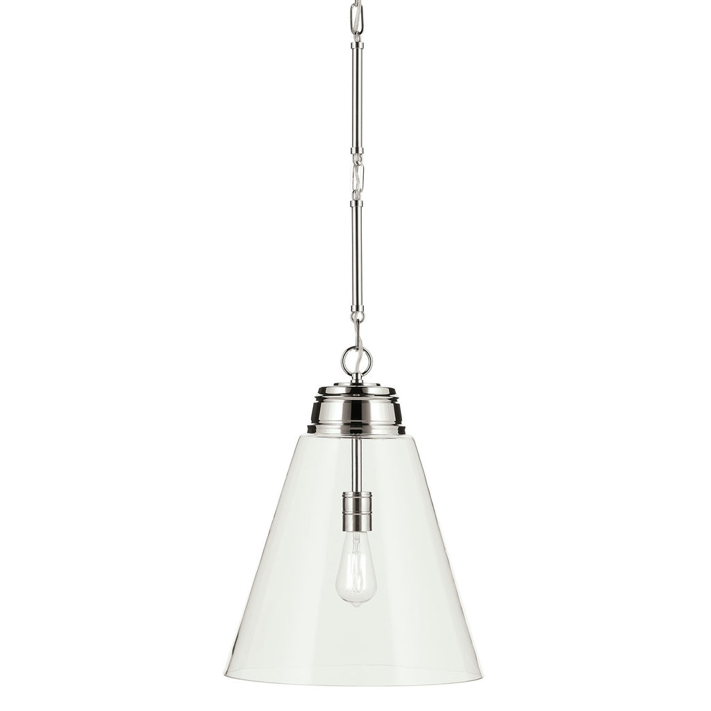 KICHLER 52662PNCLR Marsailli 19.75" 1-Light Large Pendant With Clear Glass In Brushed Nickel