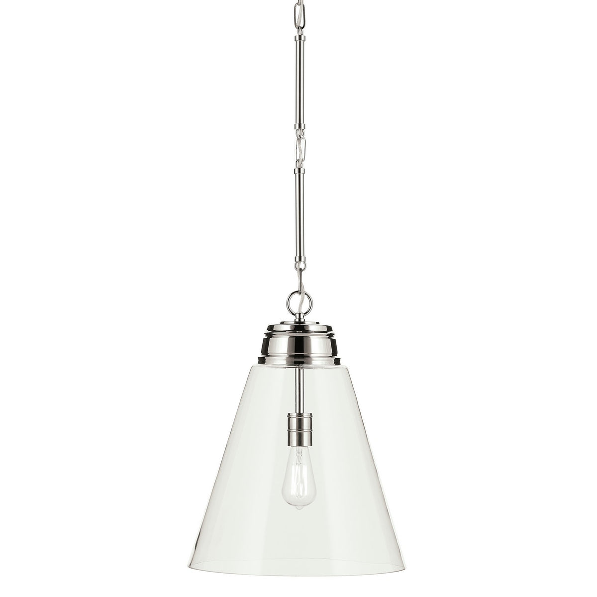 KICHLER 52662PNCLR Marsailli 19.75" 1-Light Large Pendant With Clear Glass In Brushed Nickel