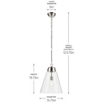 KICHLER 52662PNCLR Marsailli 19.75" 1-Light Large Pendant With Clear Glass In Brushed Nickel