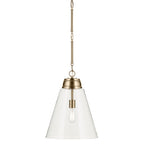 KICHLER 52662CPZCLR Marsailli 19.75" 1-Light Large Pendant With Clear Glass In Champagne Bronze