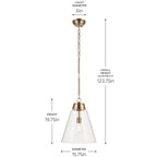 KICHLER 52662CPZCLR Marsailli 19.75" 1-Light Large Pendant With Clear Glass In Champagne Bronze