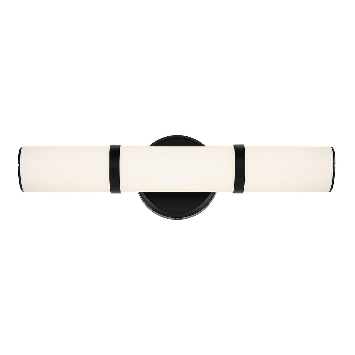 KICHLER 55187BKLED Rosh 18" Bath Bar Small Led With White Glass In Black