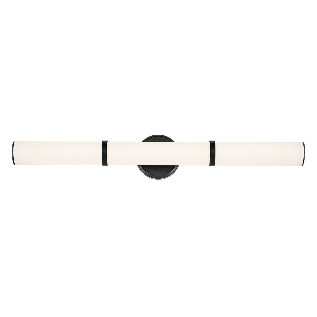 KICHLER 55189BKLED Rosh 32" Bath Bar Large Led With White Glass In Black