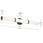 KICHLER 55189BKLED Rosh 32" Bath Bar Large Led With White Glass In Black