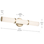 KICHLER 55188CPZLED Rosh 24.25" Bath Bar Medium Led With White Glass In Champagne Bronze